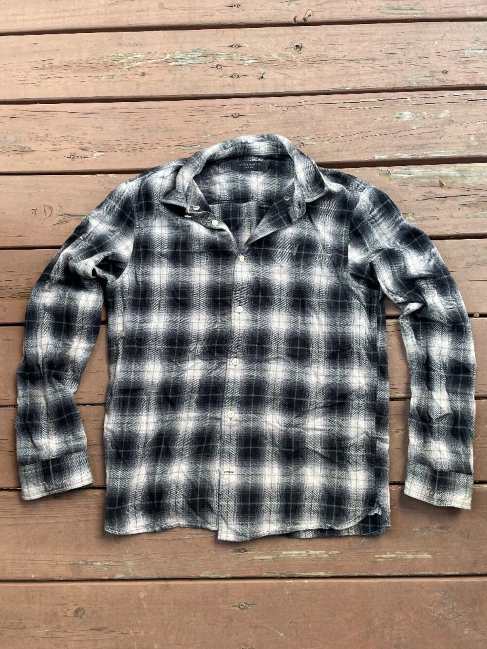 ALL SAINTS  -  Button Up Flannel Shirt - Size M
